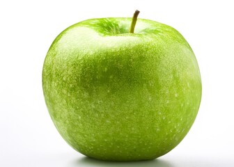 Isolated illustration of fresh green apple on white background.