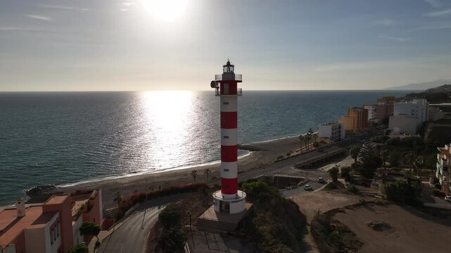 Faro Maritimo de Adra, Almer&iacute;a en el Mar Mediterr&aacute;neo
