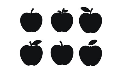 Apple Silhouette Collection - Minimalist Icons bundle  and vector.