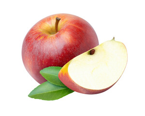 red and yellow apples isolated