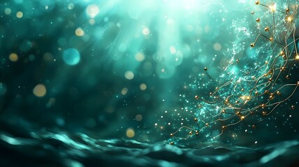 Quantum Visualization of Ampre s Law Illustrating Magnetic Fields by Current Carrying Conductors with Copy Space at the Top Right for Text Overlay