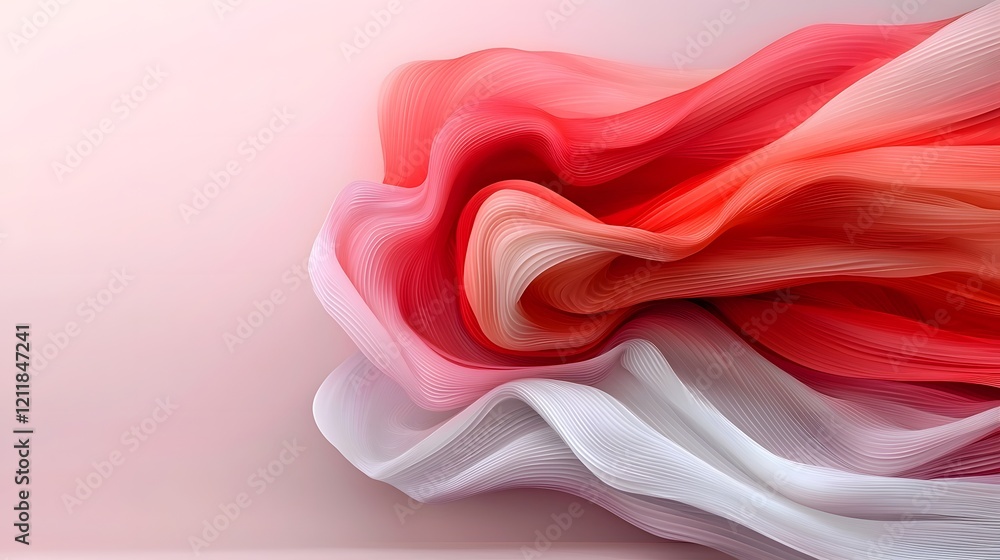 Poster visually stunning 3d hearts with a smooth satin like texture beautifully arranged on a soft romantic