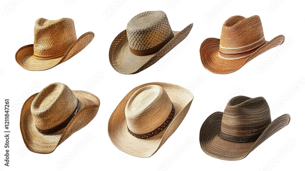 Poster cowboy hats on neutral display generative ai