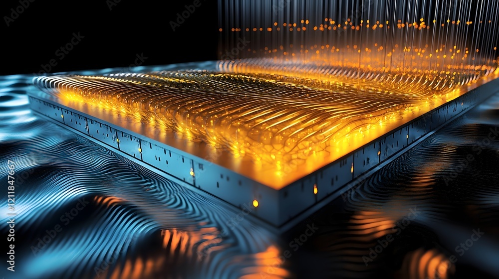 Poster quantum computing modeling the hall effect in electromagnetic systems showing charge carriers deflec
