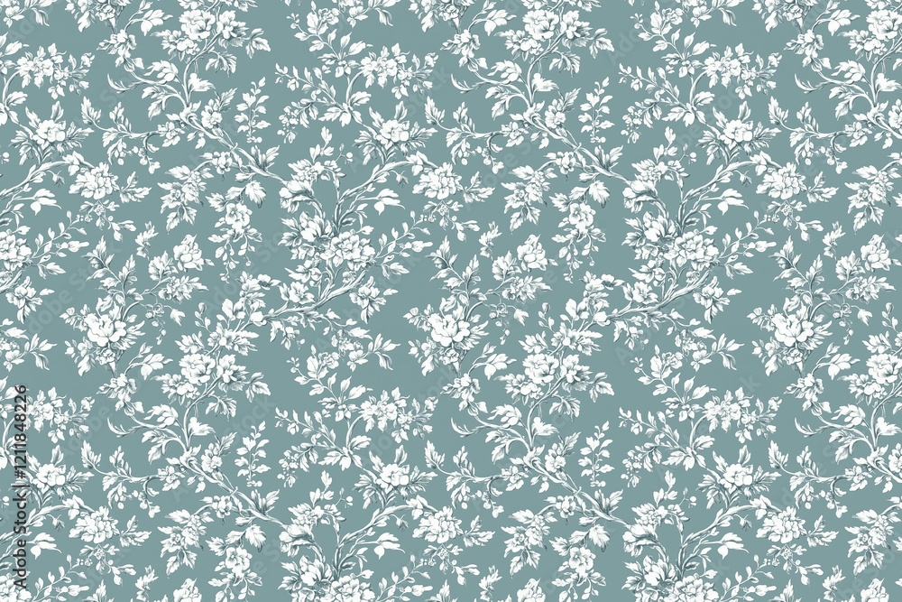 Poster floral toile tapestry pattern. vintage botanical wallpaper pattern. background image. created with g