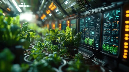 Futuristic Hydroponic Farm: Space Age Agriculture