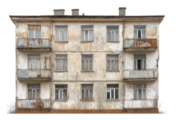 Old solviet building in the city. Generative AI