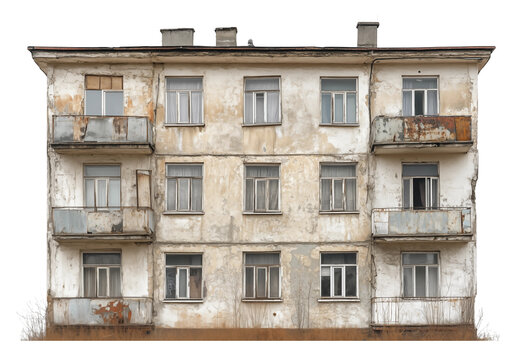 Old solviet building in the city. Generative AI