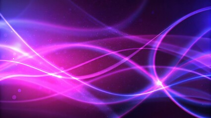 Fototapeta premium Abstract background of vivid purple and blue neon lines glowing in harmony, leaving generous space for creative layouts, ideal for futuristic designs, digital art, and modern presentations