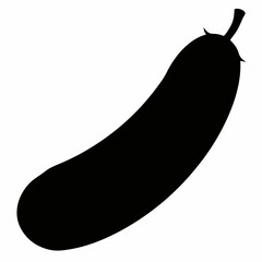 Black Silhouette of Cucumber Clean Vector Design