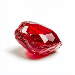 Ruby polished isolated on white