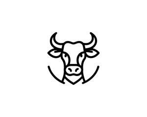 Cow logo vector. Animal farm. Cow icon. Dairy product symbol vector illustration.