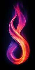 Abstract swirling neon flame.
