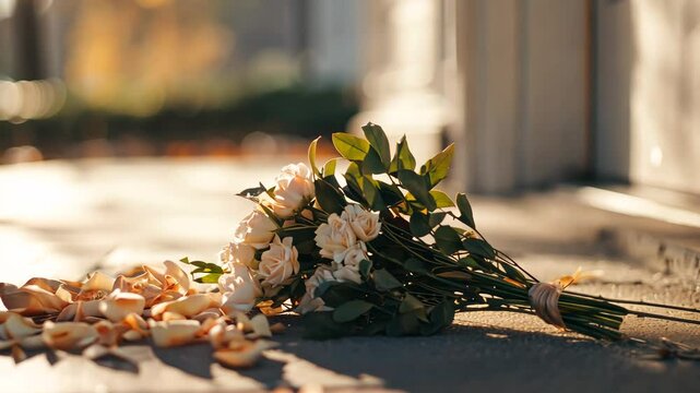 1_Missed Flower Delivery Bouquet on Doorstep with Wilting Petals