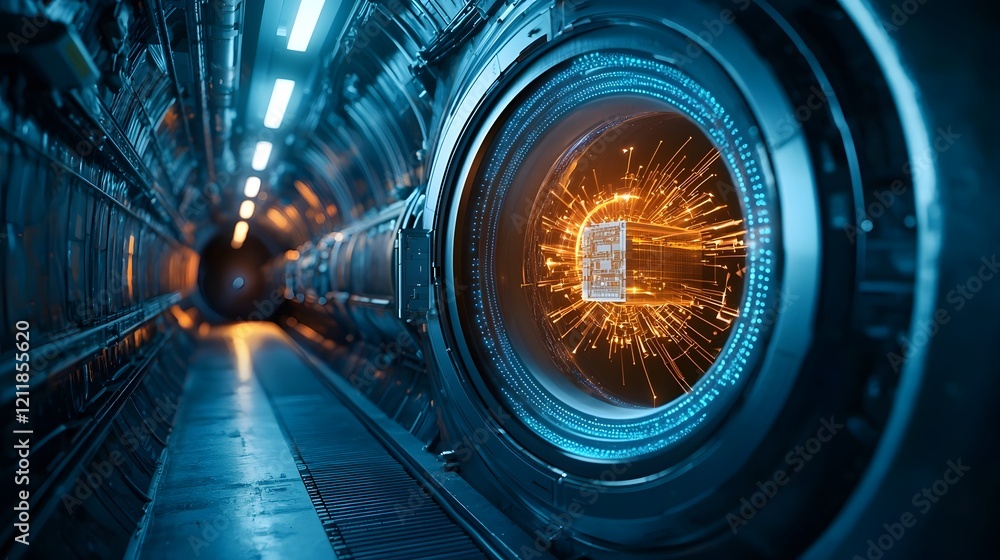 Poster quantum computing model of quark antiquark pairs annihilating in particle accelerators leaving copy 
