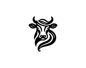 Cow logo vector. Animal farm. Cow icon. Dairy product symbol vector illustration.