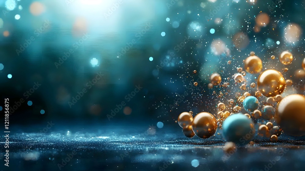 Poster scientific visualization of the quantum model depicting the fundamental particles and interactions d