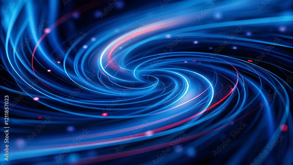 Poster abstract blue background with curved lines and light effects, perfect for technology and futuristic 
