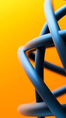 Abstract Blue Sphere Warm Yellow Background. AI Generated