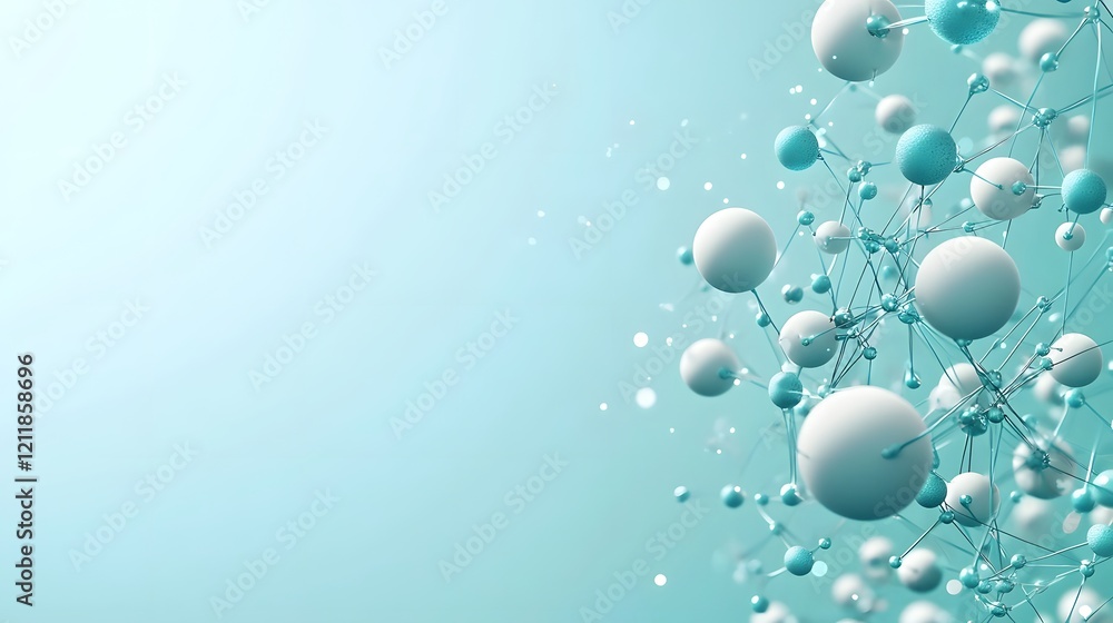 Aufkleber abstract 3d of a quantum model depicting the tunneling effect in hydrogen bond interactions leaving 