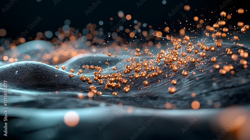 Poster quantum computing simulation visualizing the dynamic reactions and energy transfer processes within 
