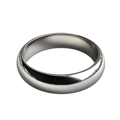Silver ring, top view, Isolated on a transparent background. 