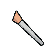 Makeup brush beauty icon in a flat and modern design, making cosmetic branding visually appealing