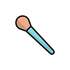 Makeup brush beauty icon in a flat and modern design, making cosmetic branding visually appealing