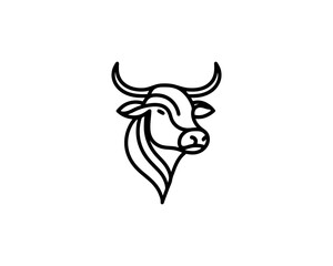 Cow logo vector. Animal farm. Cow icon. Dairy product symbol vector illustration.