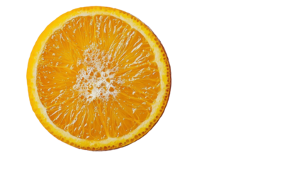 Juicy orange slice radiates vibrant colors, showcasing its fresh texture and delicious appeal