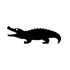 Black Crocodile Silhouette Design