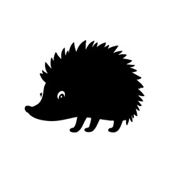 Stylized Silhouette Hedgehog Illustration