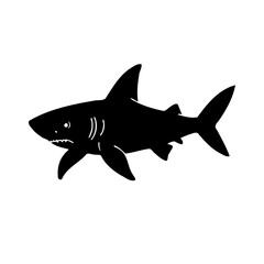Black Shark Silhouette on White