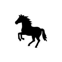 Rearing Horse Silhouette Black