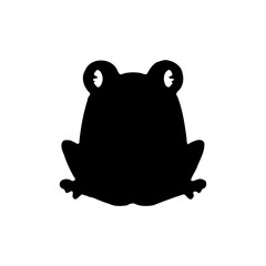 Simple black frog silhouette art