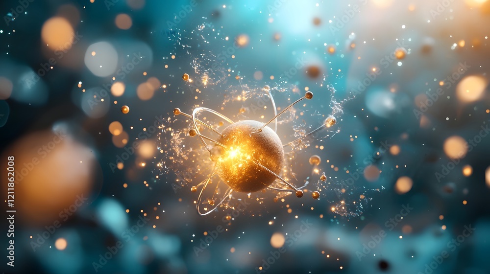 Aufkleber quantum model illustrating the role of quantum tunneling in nuclear fusion processes showing the com