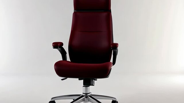 Ergonomically designed burgundy office chair with adjustable features and modern style