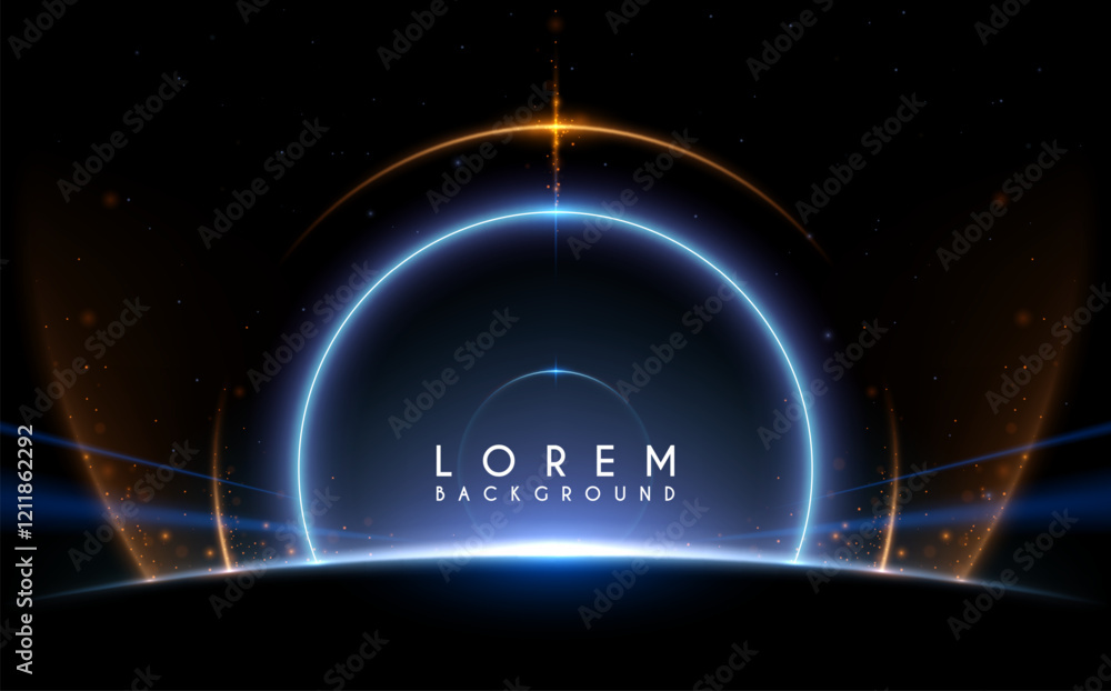 Canvas Prints light ring with sparks on black background