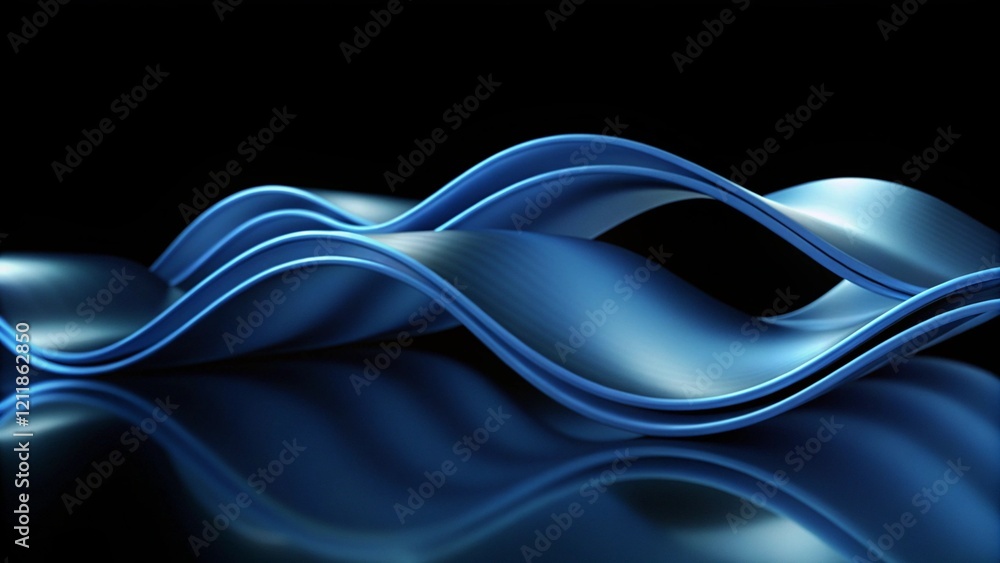 Poster beautiful abstract wave technology background with blue light digital effect corporate concept, futu