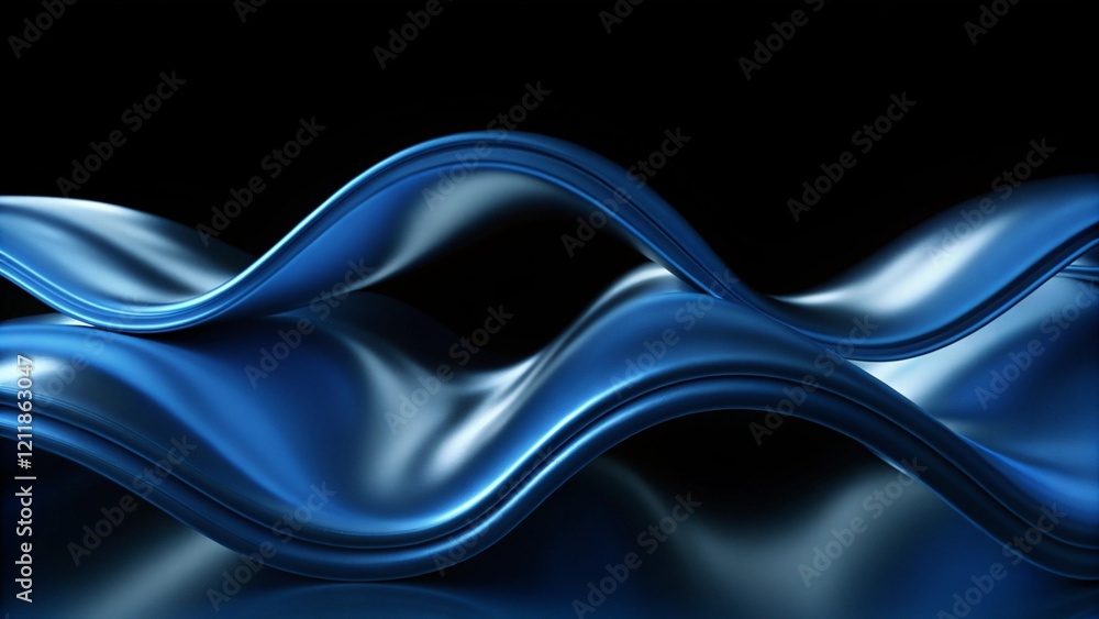 Poster beautiful abstract wave technology background with blue light digital effect corporate concept, futu