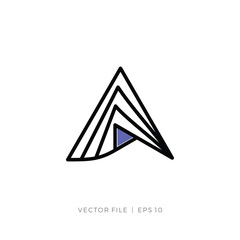 Fototapeta premium initial leter A triangle play button logo