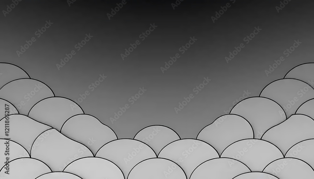 Poster abstract grey scallops design background image