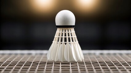 Shuttlecock on a textured surface in soft light