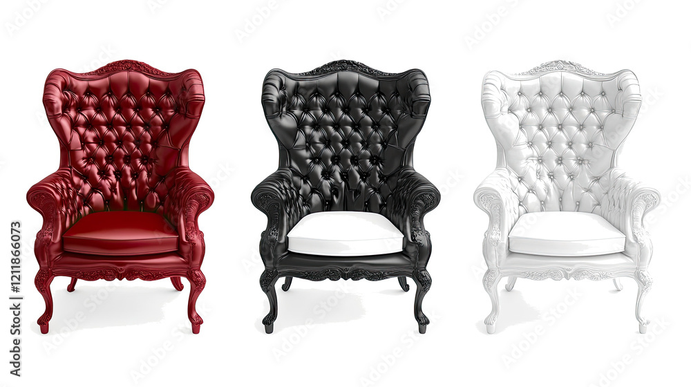Aufkleber unique set of office chairs for modern business spaces generative ai