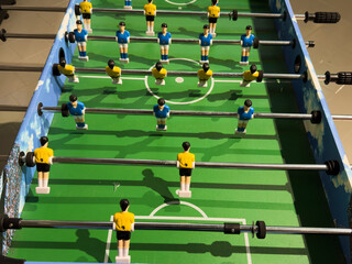foosball game close up table soccer
