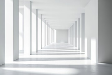 empty hall in the modern office building., Generative AI