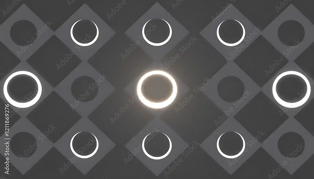 Poster abstract geometric pattern with glowing circles