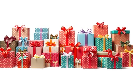 Festive Gift Boxes - Holiday Presents, Birthday, Christmas - Flat Illustration