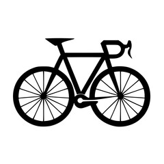 black bicycle isolated on white