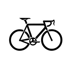 black bicycle isolated on white background